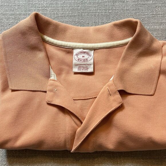Brooks Brothers Performance Polo Shirt Men’s Medium Sherbert Orange 100% Cotton - Picture 7 of 9